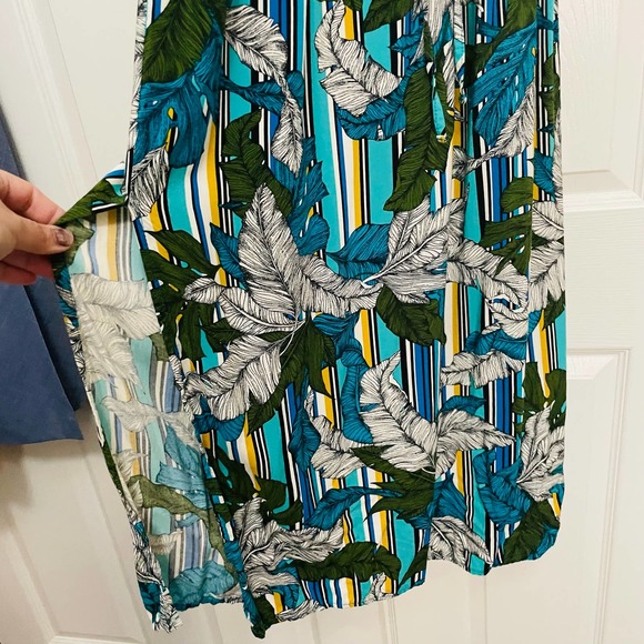 Apt. 9 Sleeveless Maxi Dress Striped Blue Green Floral - Picture 3 of 9